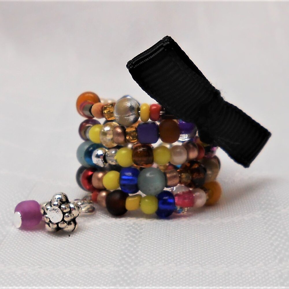 No. 3 - Handmade memory wire ring with 2, 3, and 4 mm pearls